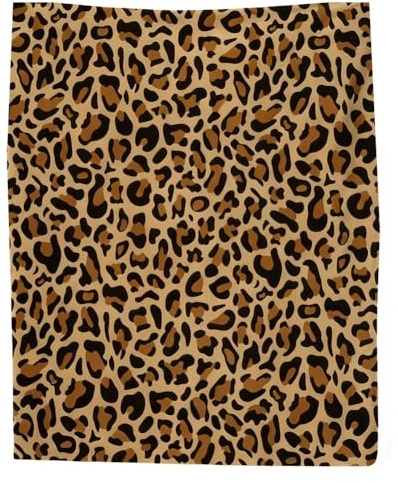 Leopard Decke, Leopard Plüsch Schlafdecke, 3D Anime Cartoon Druck Flanell Decke, Cartoon kuscheldecke, Reisedecke, Wohndecke Mikrofaser, Sofadecke(100×150cm