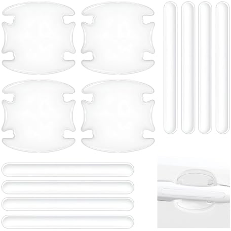ChainYao 12 PCS Car Door Handle Paint Protection Film, Clear TPU Anti-Scratch PPF Cover Kit, Universal Transparent Protector for Auto Exterior Door Edge Side Mirror Bumper