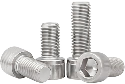 HZXINYI 20 Pièces Vis Cylindrique à Six Pans Creux - M4 x 16mm Entièrement Filetée Boulons en Acier Inoxydable (Argent)