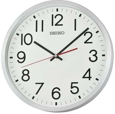 Seiko Clocks Wanduhr Silber Aluminium