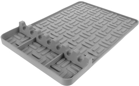 Garneck Grillablagematte Silikon Hitzebeständig Grau Grillbesteck Ablage Matte für Gas und Holzkohlegrill Outdoor Küchenarbeitsplatte
