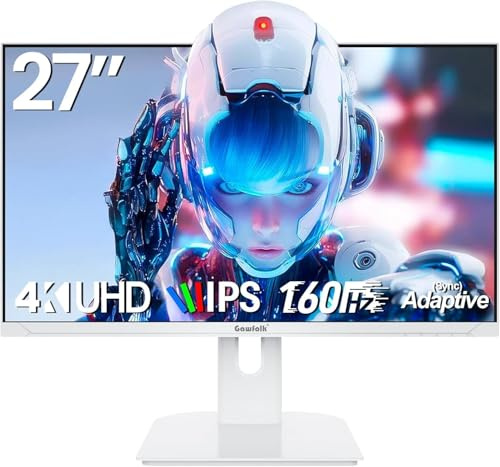 Gawfolk Monitor de Juegos 4K de 27 Pulgadas IPS, Pantalla de PC, 160Hz, UHD 3840 x 2160p, monitores de Ordenador para el hogar y la Oficina, HDMI, DisplayPort