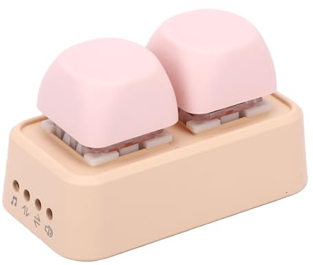 Vikye Kabelloser Seitenwender für Telefone und Tablets, Bluetooth-Controller mit RGB-Hintergrundbeleuchtung, Tastatur-Fernbedienung mit DIY-Schalter Zum Lesen, PPT (PINK)