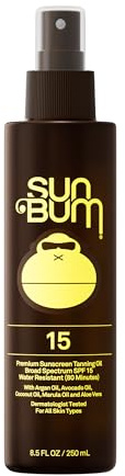 Sun Bum Moisturizing Tanning Oil, SPF 15, 9oz Bottle, Protecting Dark Tanning Oil, Organic Coconut Oil, Aloe Vera