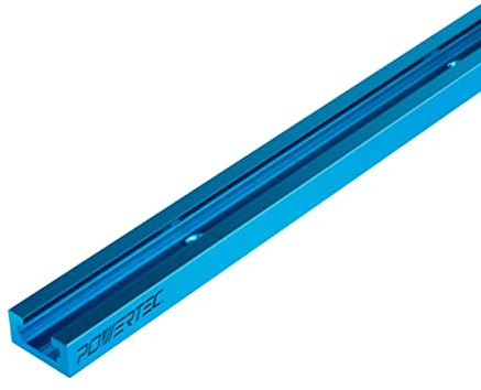 POWERTEC 71065 24 Inch Double-Cut Profile Universal T-Track with Predrilled Mounting Holes, 1PK, T Track for Woodworking Jigs and Fixtures, Drill Press Table, Router Table, Workbench