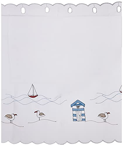 Alan Symonds Seaside Eyelet Top Voile Cafe Curtain Panel (59 x 24)