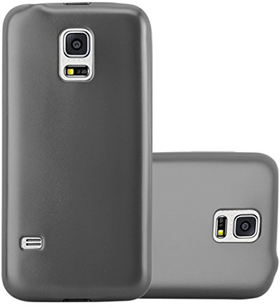 Cadorabo Hülle kompatibel mit Samsung Galaxy S5 / S5 NEO Schutzhülle TPU Silikon Case Metallic Design Slim Kratzfest Weiche Gummi mit Rundumschutz Case Hülle für Galaxy S5 / S5 NEO in Grau