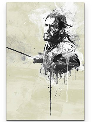 Paul Sinus Art Jon Snow GoT 90x60cm Splash Art Wandbild auf Leinwand naturfarbend