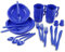 Black Snake® Camping Geschirrset | 26 TLG. bruchfestes Outdoor Geschirr- und Besteckset für 4 Personen | Royal Blau