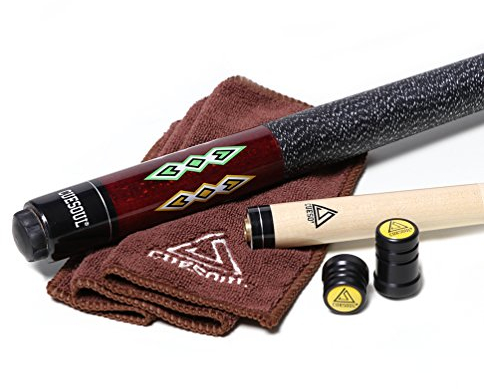 CUESOUL 2-Piece 57 Inch Pool Cue Billardqueues 19-21oz Billiard cue with 13mm Cue Tips with Cleaning Towel & Joint Protector(C.QG.CSPC015)