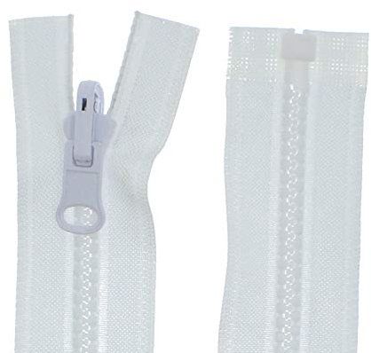 zipworld Wende - Reißverschluss Kunststoff Zähne teilbar 5-6mm WPZ Weiss - 101 (55cm)