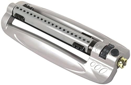 Rocky Mountain Goods Arroseur oscillant en métal pour pelouse – Arroseur en Aluminium antirouille avec Jets en Laiton Massif – Couverture de 4 100 m² – Contrôle de la portée Facile à régler