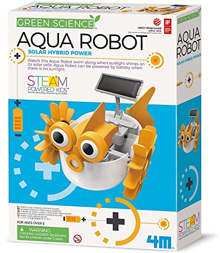 4M 403415 Green Science Aqua Robot-Solar Hybrid Power, Multi