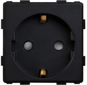 Luxus-Time Steckdosen Lichtschalter Wandschalter Wechselschalter HDMI uvm. Glasrahmen Schwarz (Steckdose Schwarz)