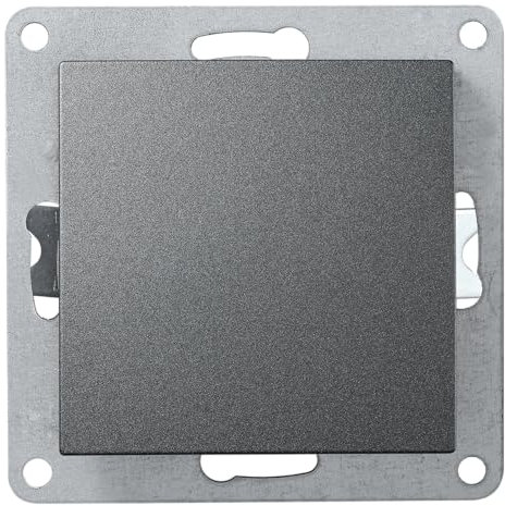 McPower Taster | FLAIR | 10A Tast Lichtschalter Unterputz 250V ein aus Tast-Schalter, Schraubklemmen Anschluss, anthrazit, matt