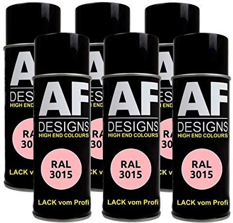 Alex Flittner Designs 6x RAL Lackspray Autolack Buntlack Spraydose RAL3015 HELLROSA glänzend