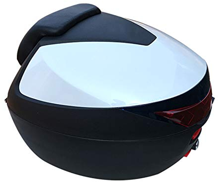 ZXCASDF Topcase Motorradkoffer Top Case Box 35 Liter, Top Case Universal, Helmkoffer Für Roller, Motorrad, Mofa Quad,Weiß