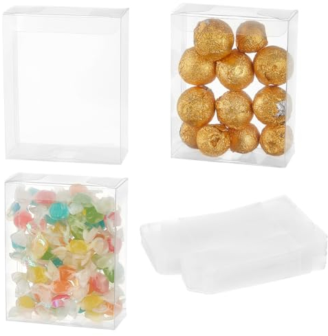 BENECREAT 30PCS Klare Hochzeitsbevorzugungsboxen 10.8x8.5x4 cm PVC Rechteck Transparente Geschenkboxen Für Schmuck Speicher Display, Hochzeit, Valentinstag