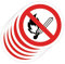 Pegatinas Prohibido 5ud Adhesivos de 14 cm Cartel Prohibicion Señal Laboral Industrial (14 cm, ENCENDER FUEGO)