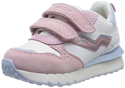 Geox Fille J Fastics Girl Basket, Rose Blanche, 36 EU