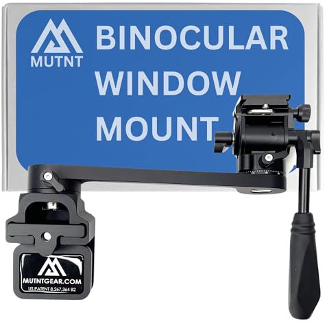 Mutnt Binocular Spotting Scope DSLR Window Mount with Extension Arm and QD 1/4 20 Tripod Plate
