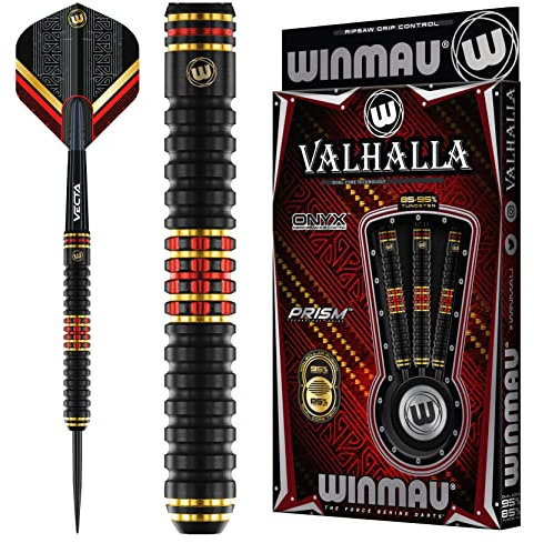 WINMAU Valhalla 22 Gramm Profi Stahlspitze Wolfram Dartpfeile mit Flüge und Stiele (Wellen)
