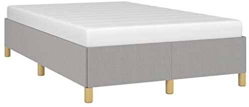 vidaXL Polsterbett, Bett Bettgestell mit Lattenrost, Schlafzimmerbett Doppelbett mit Stützbeinen, Bettrahmen Schlafzimmermöbel, Hellgrau 120x200cm Stoff