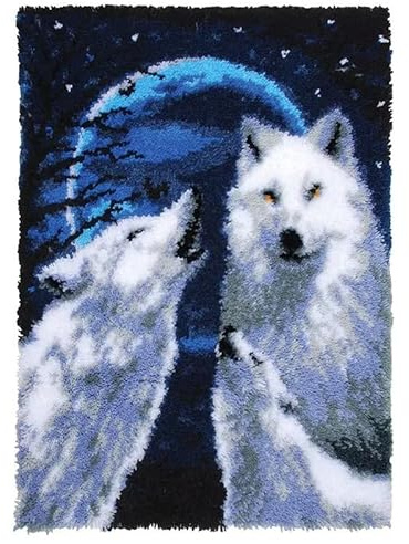 ROCKY&CHAO Latch Hook Rug Kits 60X40cm, Home Carpet Rug Making Canvas Kits, DIY Crochet Kits Embroidery Kits Needlework Crafts Home Decor, Latch Hook Kits Beginners Kids Adults,