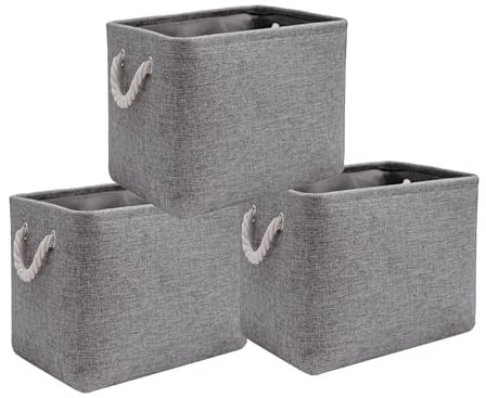 EMSMIL 3 Stück Faltbare Aufbewahrungsbox Stoff Aufbewahrungskorb Körbe Korb Boxen Faltbox Aufbewahrung Stoffkorb für Kallax Regal Kinder Spielzeug Schrank Kleidung