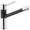 Mitigeur évier Camper et Caravan, robinet cuisine bec pivotant Argo robinets, robinet deux couleurs chrome et noir mat, flexible raccordement J.G., modèle lecce SP2765CR/04