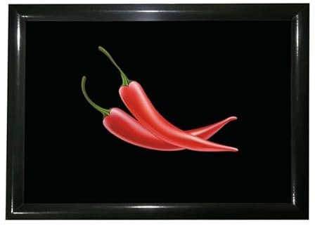 Lap Tray Red Flaming Twin Chili Bean Bag Cushion is Ideal for Laptops Studying Browsing TV, Food, Dinners, Crafts, Kids Coloring and Drawing Lightweight Portable, Easy Serve Home