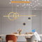 TJSC LED Pendelleuchte Esstisch, 49W Dimmbar Hängelampe Esstisch mit Fernbedienung, Modern Hängeleuchte, 120cm Höhenverstellbar Pendellampe Für Esszimmer Küche Wohnzimmer, Gold