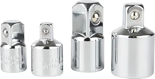 DAKCOS Juego de 4 Adaptadores de Llave de Vaso Adaptadores de Llave de Tubo y Reductores de Vasos de unidad de 1/4-3/8-1/2, CR-V