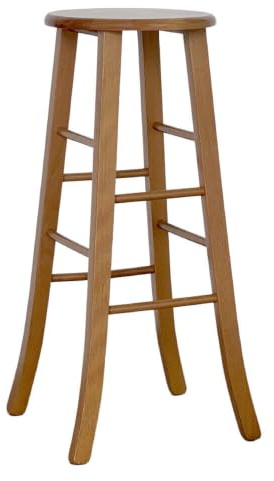 okAffareFatto di Zimbardi Costanza Holzhocker mit rundem Sitz h 80 cm Nussbaum Säbel Bein