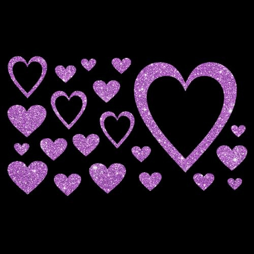 Glitzerdeals Bügelbilder Glitzer Bügelbilder Karneval Herzen Aufbügler Für Textilien Karneval Kostüm Fasching Patch Zum Aufbügeln Lila