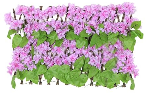Valla de enrejado, enrejado de jardín expandible, valla extensible de mimbre, placas decorativas multiusos para el fondo de plantas verdes