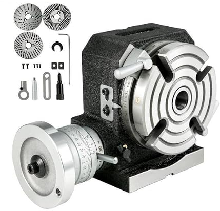 Horizontaler vertikaler Drehtisch 4/100 mm 6/150 mm Präzisions-4-Schlitz-MT-2 mit 3 Teilungsplatten for Fräsbohrmaschine Effizienz steigern(4 Inch 4 Slot)