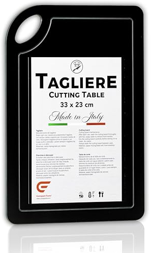 IPEA Planche à Découper en Bois Pressurisé HPL Noir - Élégante et Solide – Fabriqué en Italie – 33 x 23 cm – Planche à Découper Rectangulaire Noire our Fromages, Apéritifs, Légumes, Pain – Plateau