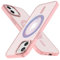 Cokwi Magnétique Coque pour iPhone 12, 12 Pro (6,1 Pouces), Compatible with MagSafe Antichoc Ultime – Magnétisme Puissant et Protection Militaire -Etui Translucide Mat - Rose