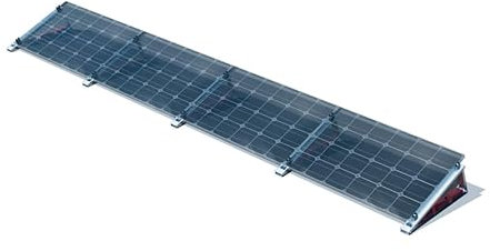 FlatFlex Flachdach-Aufständerung Set für 4 PV-Module, Aluminium EN AW-5005, 10°/15°/20° Neigung, inkl. 0% MwSt.