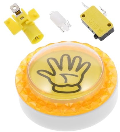 VICASKY Game Button Playset Accessories Attention Getters for Classroom Game Buzzers Pet Buttons Recordable Button Buzzers Game Shows Trivia Training Toy No Button Yellow Plastic