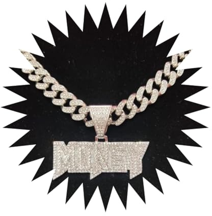 BISONBLUE Halsketten Anhänger Herren Schmuck Damen Kette Männer Frauen Männer Frauen Hip Hop Money Anhänger Halskette mit 13mm Iced Out Bling Bling Halsketten Mode Charme