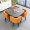 Modernes Konferenztisch-Set mit platzsparendem Design, ideal für kleine Büros oder Heimkonferenzräume, inklusive 4 Stühlen