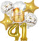 Luftballon 41. Geburtstag Mann Frau, 41 Geburtstag Deko Gold, Geburtstagsdeko 41 jahre Frauen, Ballon Bierflasche Deko zum Geburtstag Mann, Helium Ballons Bier Deko 41. Geburtstag Frau Männer