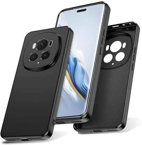 Watana Cover per Honor Magic 6 Pro 5G Custodia in Silicone, Custodia Antiurto Case Sottile in Silicone TPU con Strato Interno in Fibra per Honor Magic 6pro, Nero