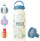 OcTecho Metal Water Bottle 1L,Insulated Water Bottles Stainless Steel for 12h Hot & 24h Cold Drinks, Double Vacuum Thermos Flask Water Bottles Leakproof Lid, BPA Free for Sports/Travel/Work-Beige Leaf