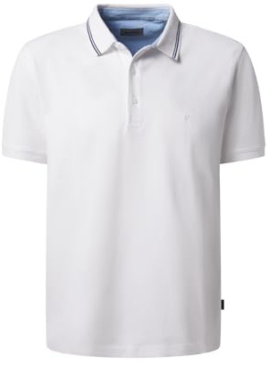 Pierre Cardin Herren Polo-Shirt Langarm Poloshirt KN | Männer Polo-Hemd | Mordern Fit | Weiß 2112 1010 | M