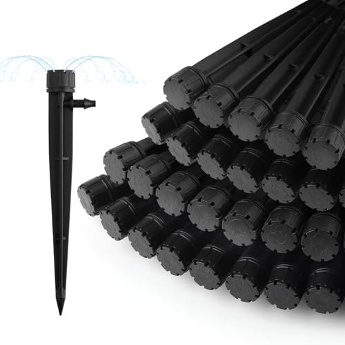 Rolcoassuns 100pcs Bewässerungssystem Tropfer mit Verbindungsstück Fit 1/4 (4-7mm) Rohr Wasser Fluss Bewässerung System