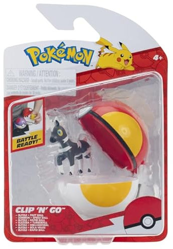 Pokémon PKW4149 - Clip and Go Pokéball - Elezeba und Turboball, offizieller Pokéball mit beweglicher 5 cm Figur