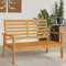 Homgoday Gartensofa 120 cm Massivholz Akazie Gartenlounge, Lounge Sofa, Balkon Lounge Balkonmöbel, Gartenmöbel, Loungemöbel